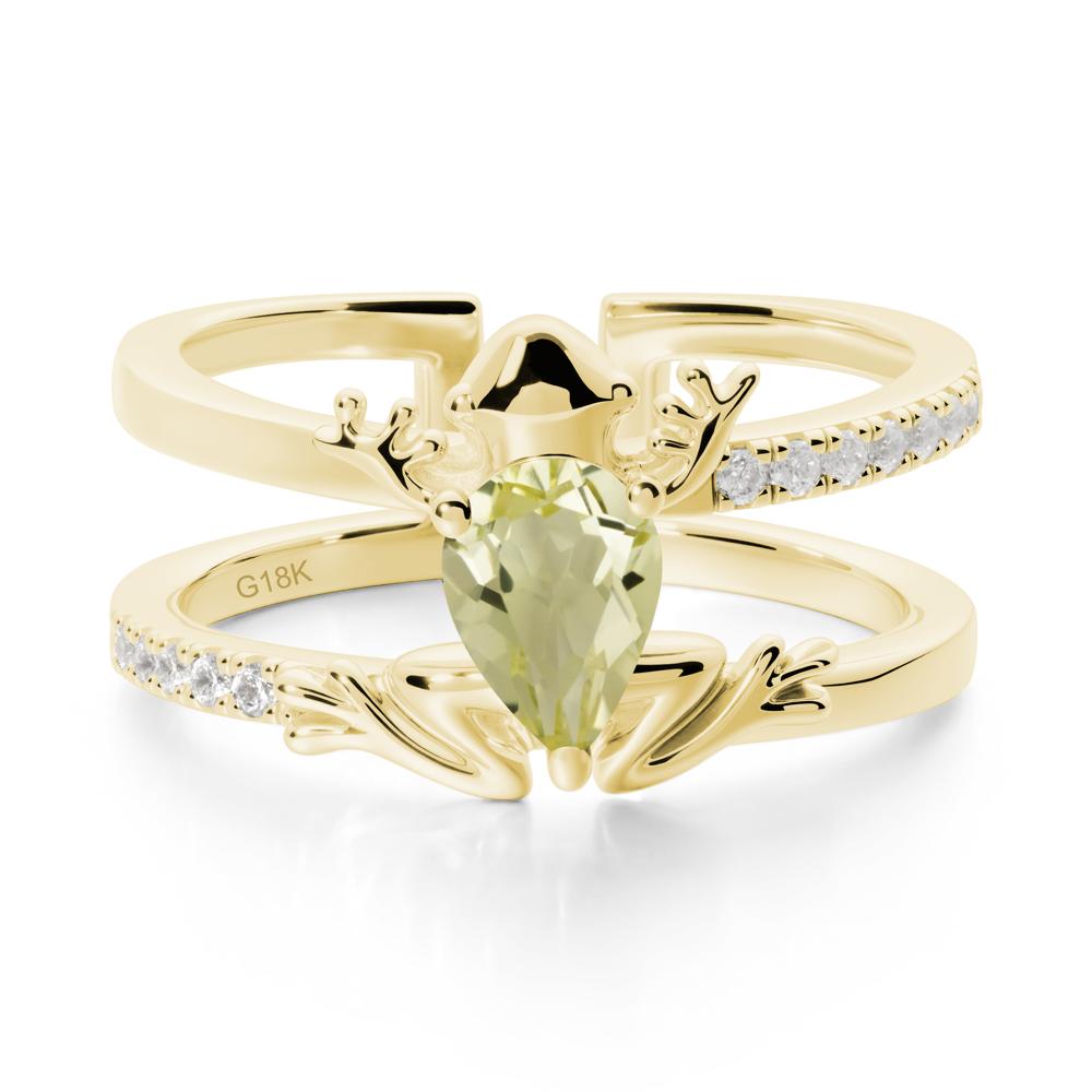 Lemon Quartz Frog Double Band Ring - LUO Jewelry #metal_18k yellow gold