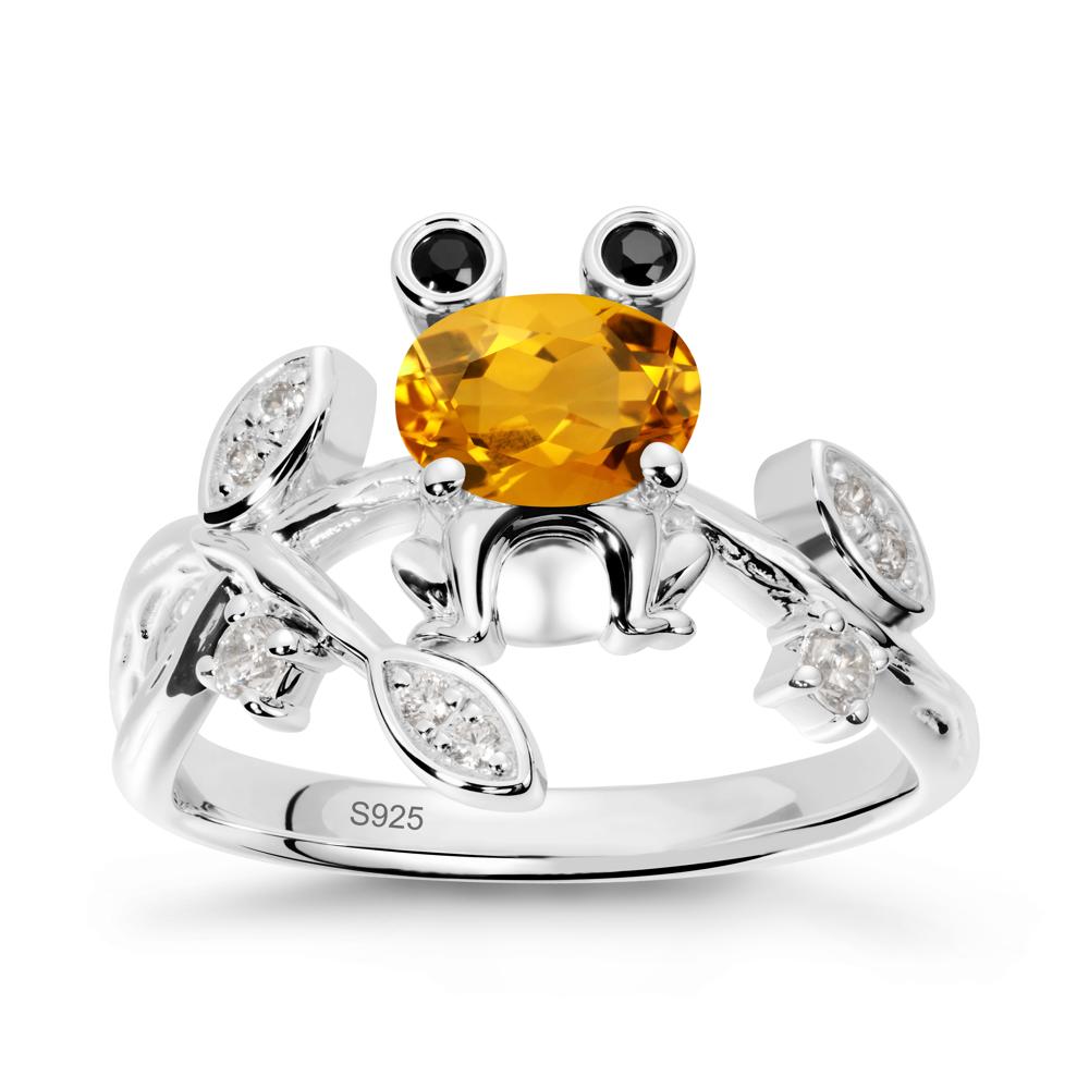 Citrine Frog Ring with Twisting Leaves and Branches - LUO Jewelry #metal_sterling silver