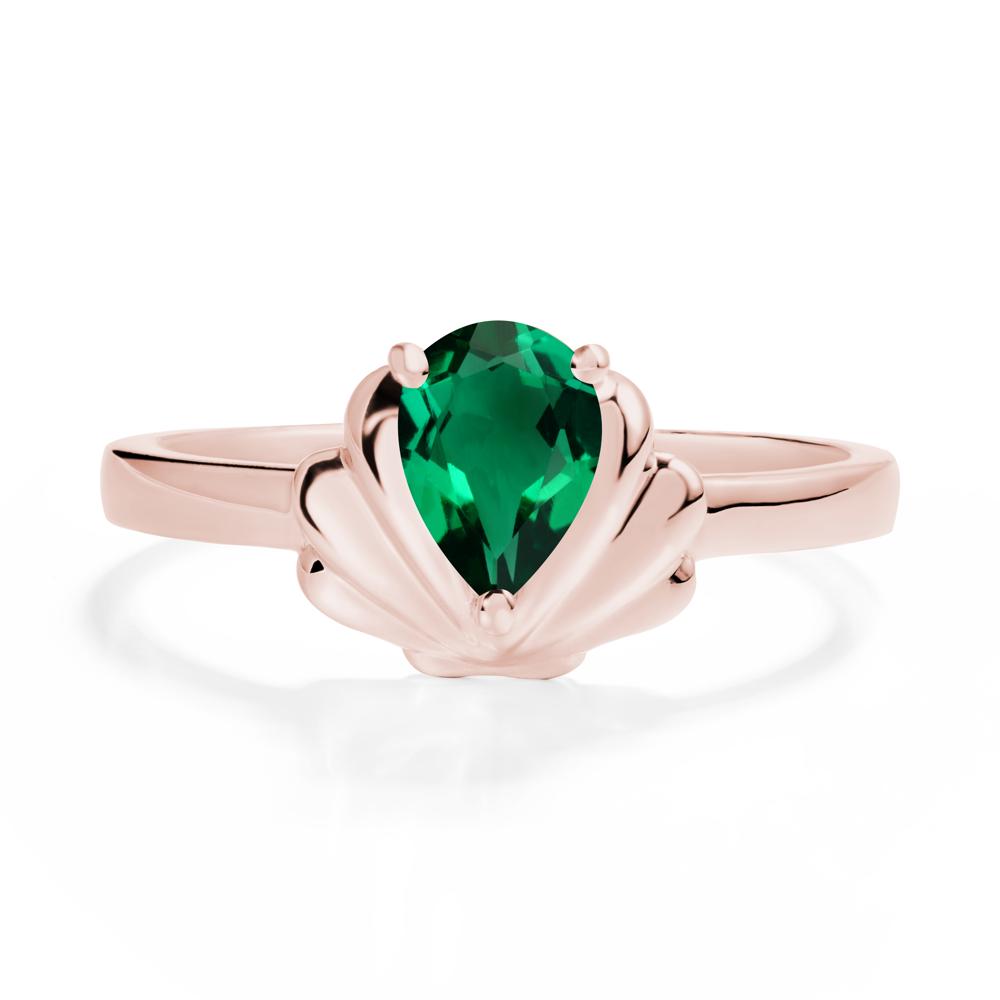 Shell Emerald Promise Ring - LUO Jewelry #metal_18k rose gold