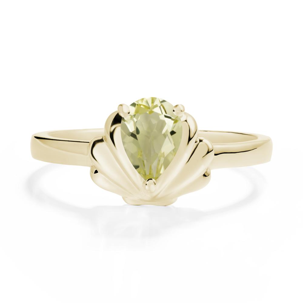 Shell Lemon Quartz Promise Ring - LUO Jewelry #metal_14k yellow gold