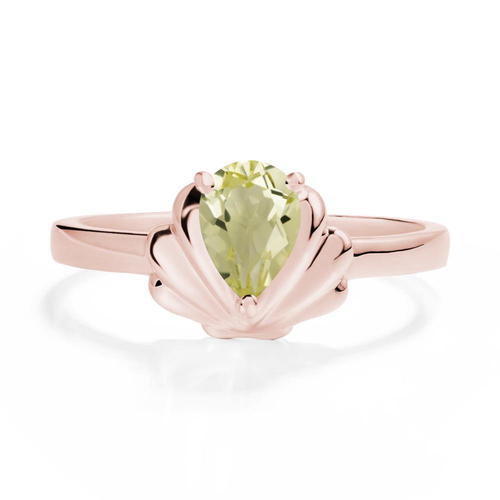 Shell Lemon Quartz Promise Ring - LUO Jewelry #metal_18k rose gold