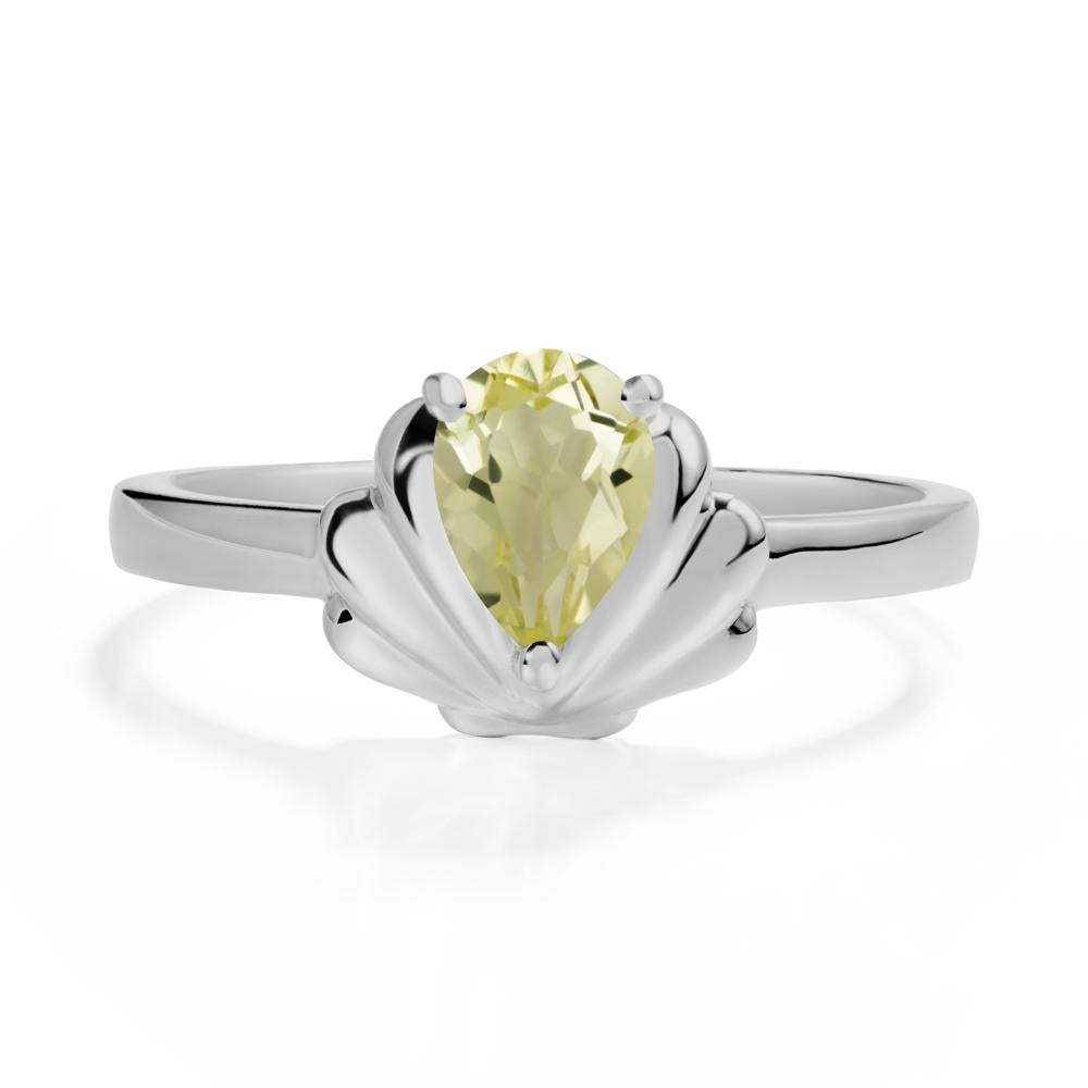 Shell Lemon Quartz Promise Ring - LUO Jewelry #metal_platinum