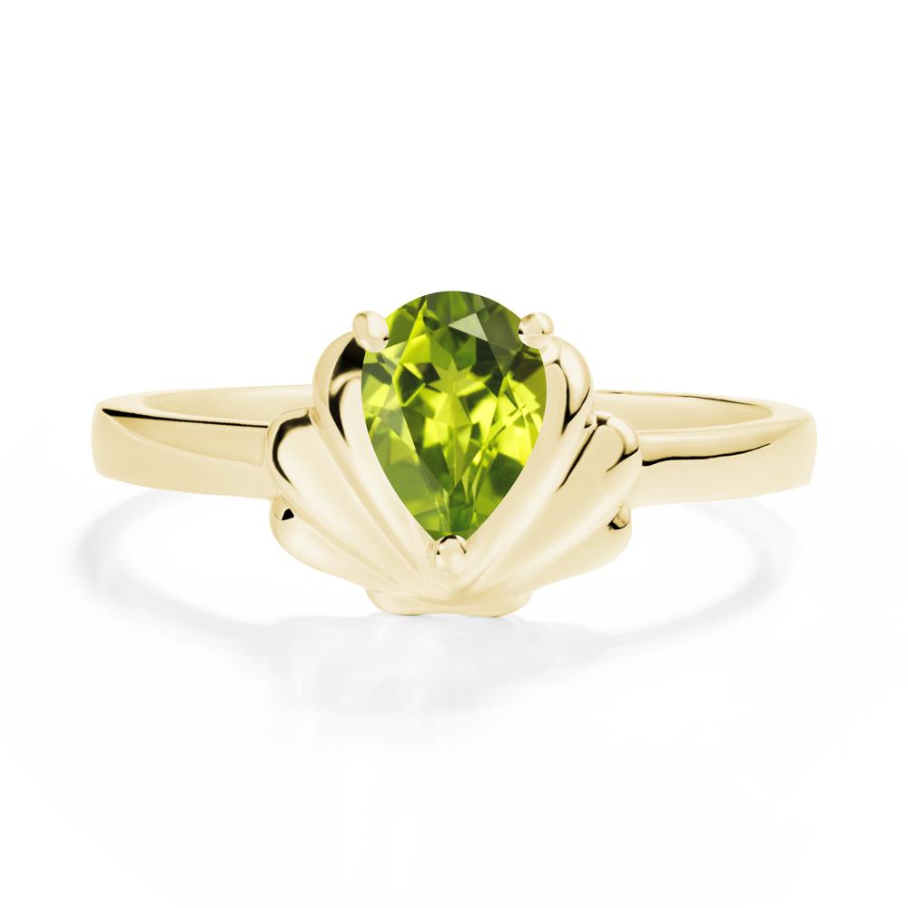 Shell Peridot Promise Ring - LUO Jewelry #metal_18k yellow gold