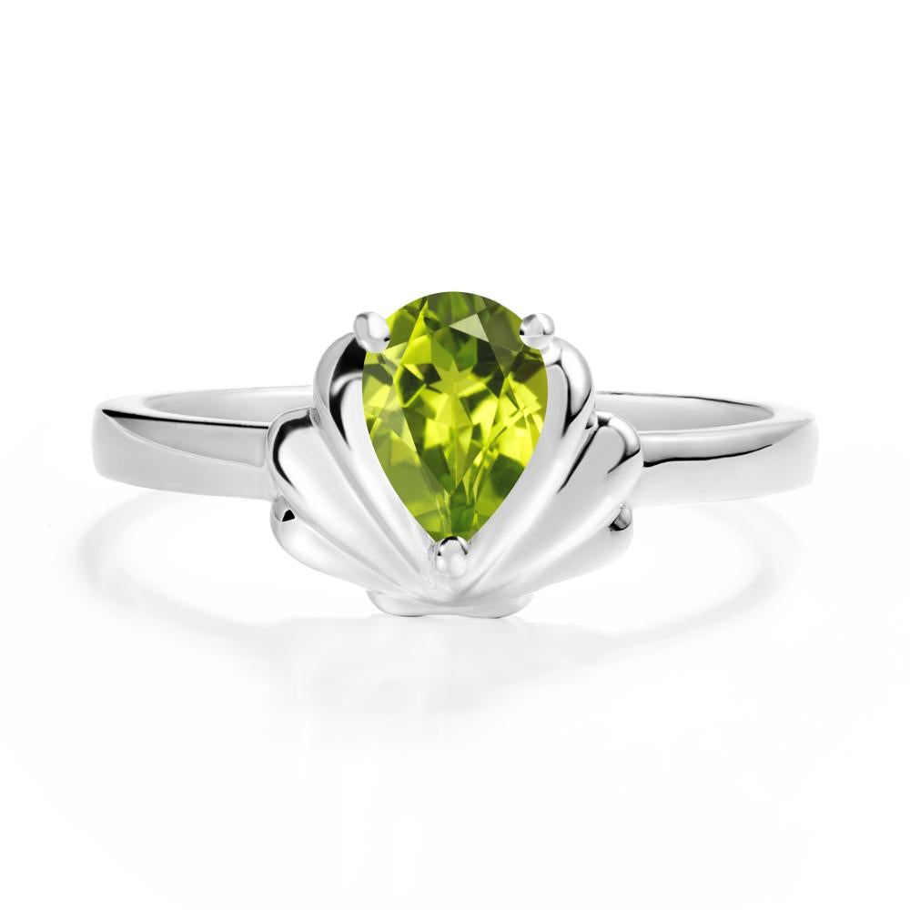 Shell Peridot Promise Ring - LUO Jewelry #metal_sterling silver