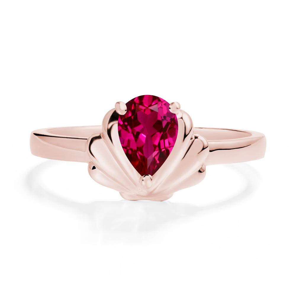 Shell Ruby Promise Ring - LUO Jewelry #metal_18k rose gold