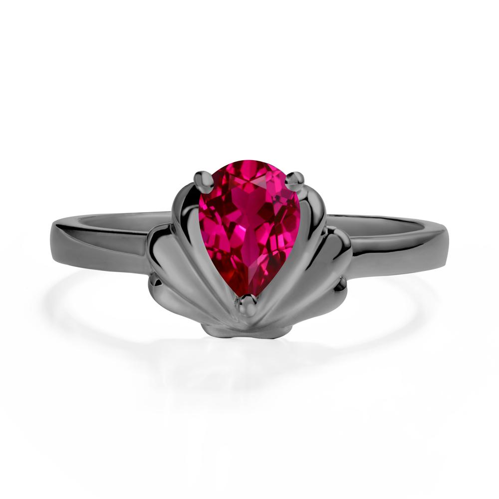 Shell Ruby Promise Ring - LUO Jewelry #metal_black finish sterling silver
