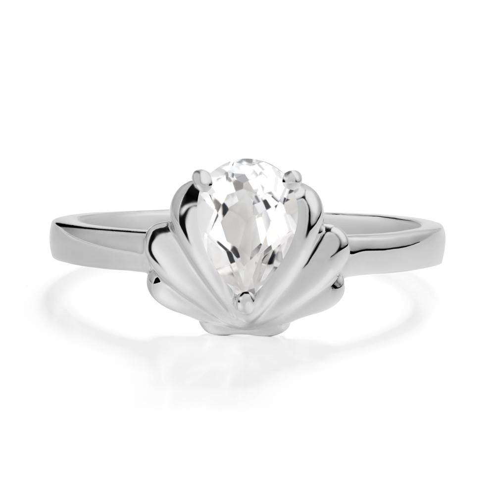 Shell White Topaz Promise Ring - LUO Jewelry #metal_platinum