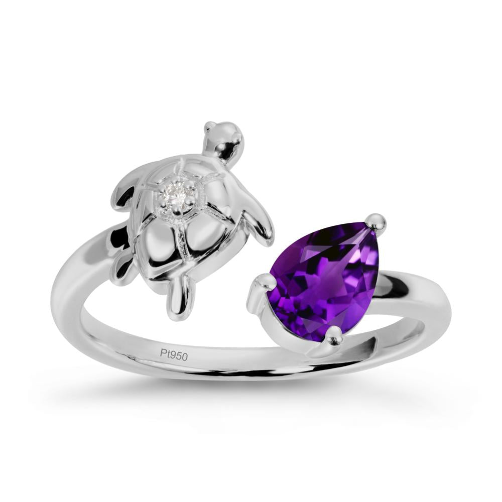 Turtle Open Band Amethyst Ring - LUO Jewelry #metal_platinum