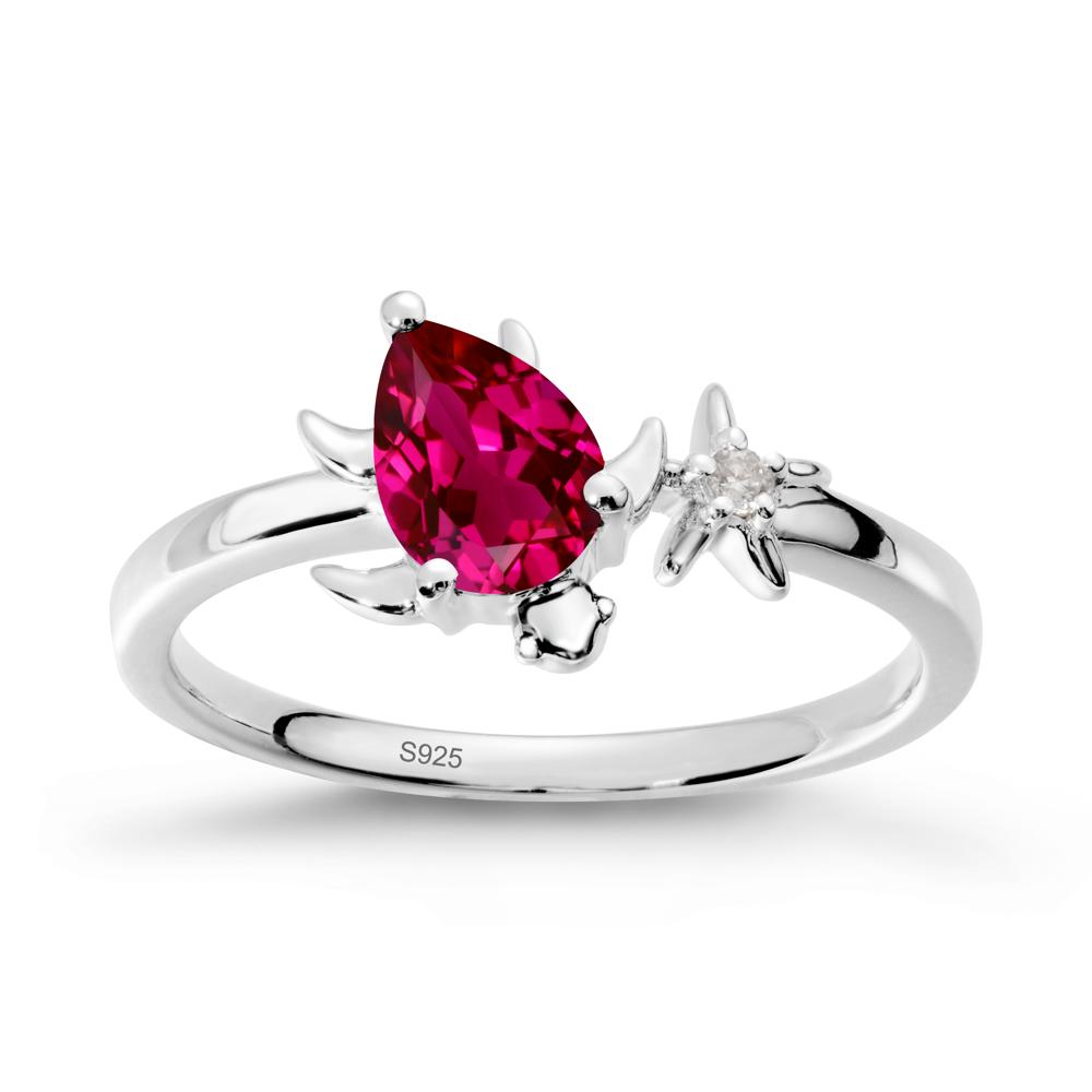 Turtle and Starfish Ruby Ring - LUO Jewelry #metal_sterling silver