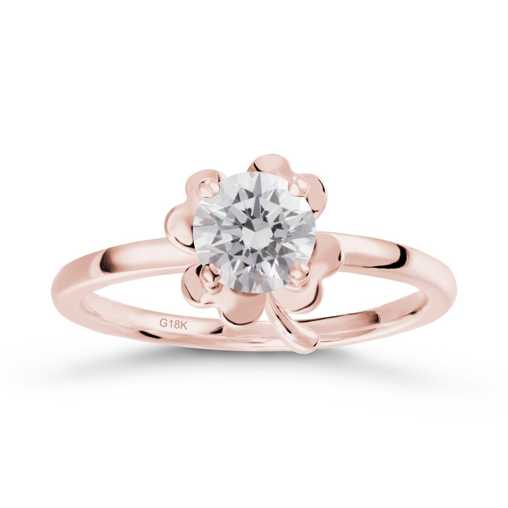 Round Diamond Four Leaf Clover Ring - LUO Jewelry #metal_18k rose gold