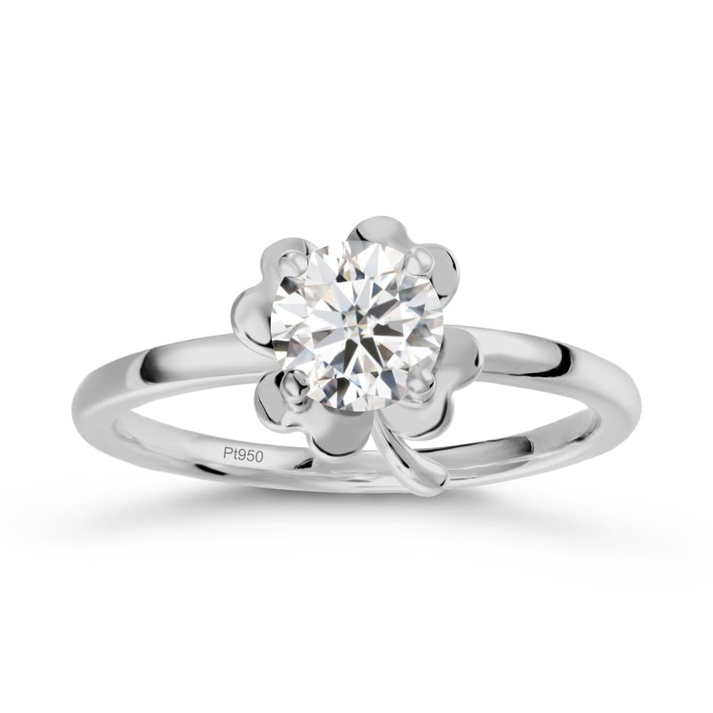 Moissanite Four Leaf Clover Creative Ring - LUO Jewelry #metal_platinum