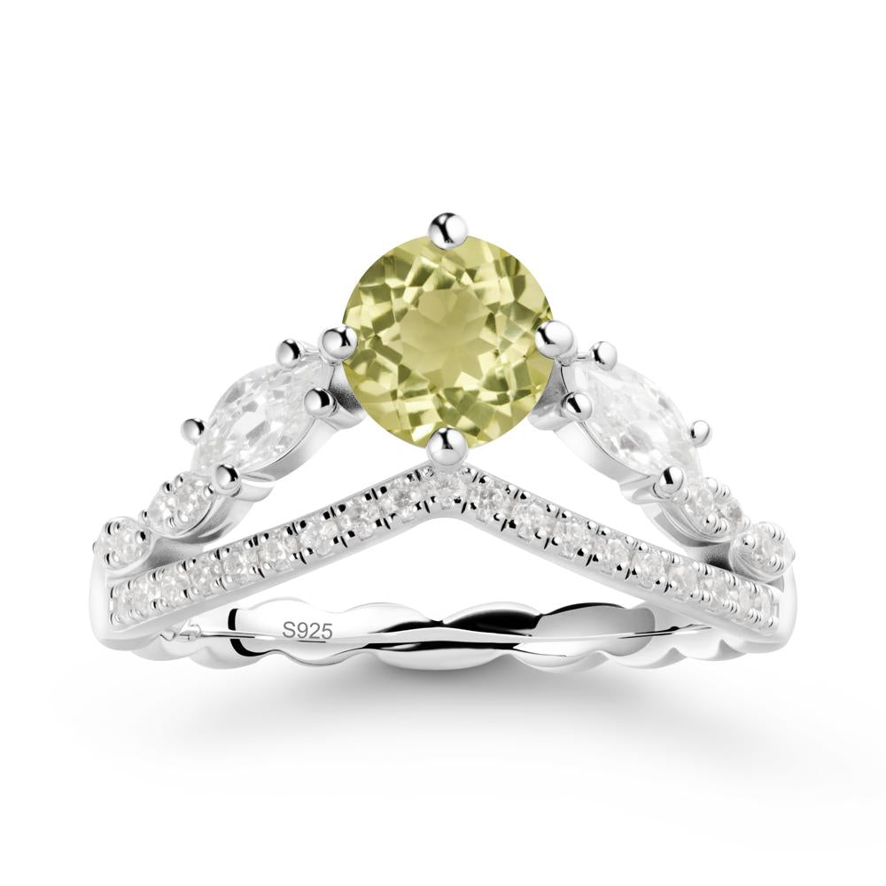 Leaf Inspired Crown Lemon Quartz Ring - LUO Jewelry #metal_sterling silver