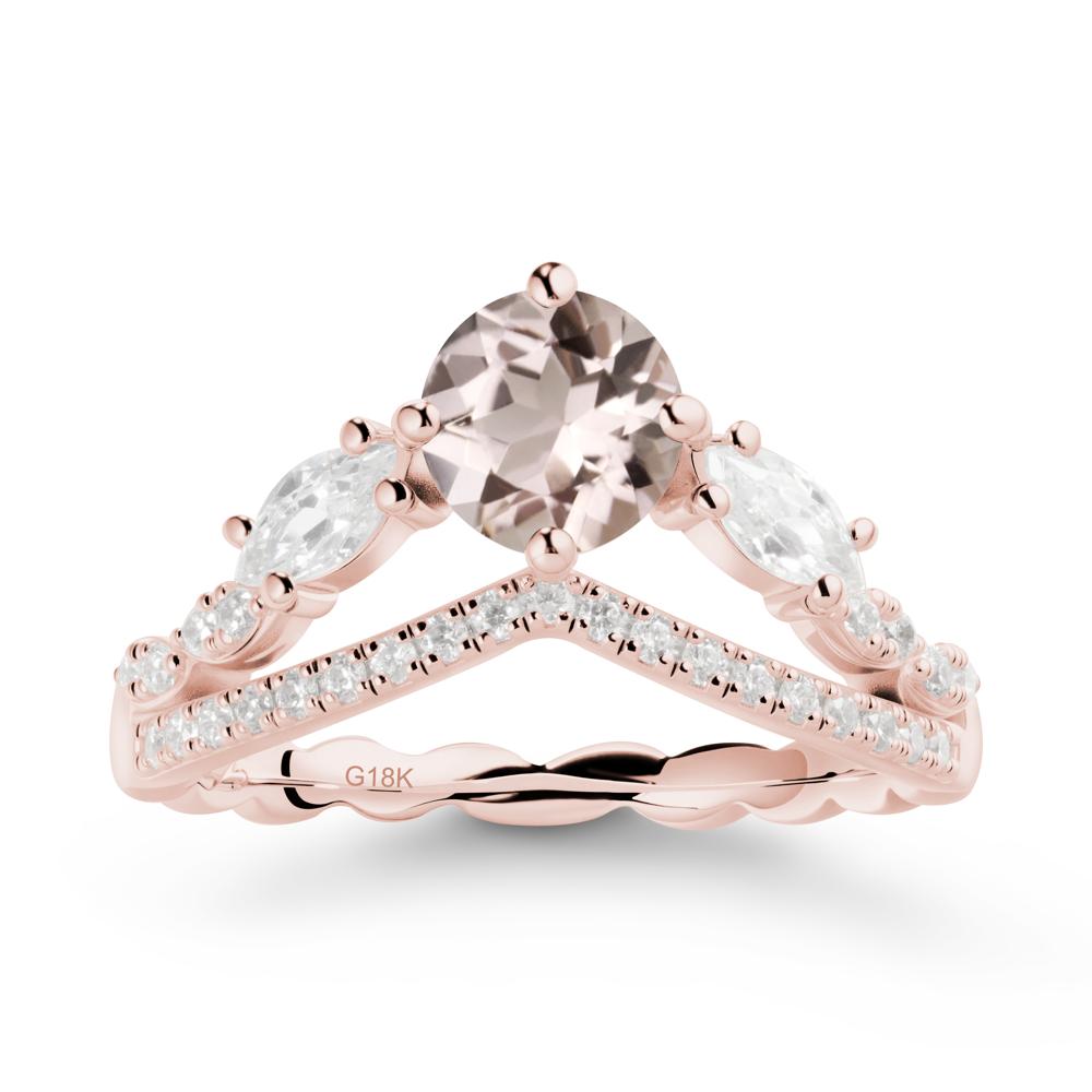 Leaf Inspired Crown Morganite Ring - LUO Jewelry #metal_18k rose gold