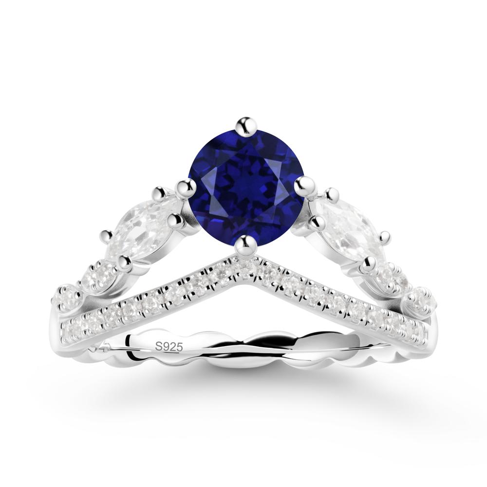 Leaf Inspired Crown Sapphire Ring - LUO Jewelry #metal_sterling silver
