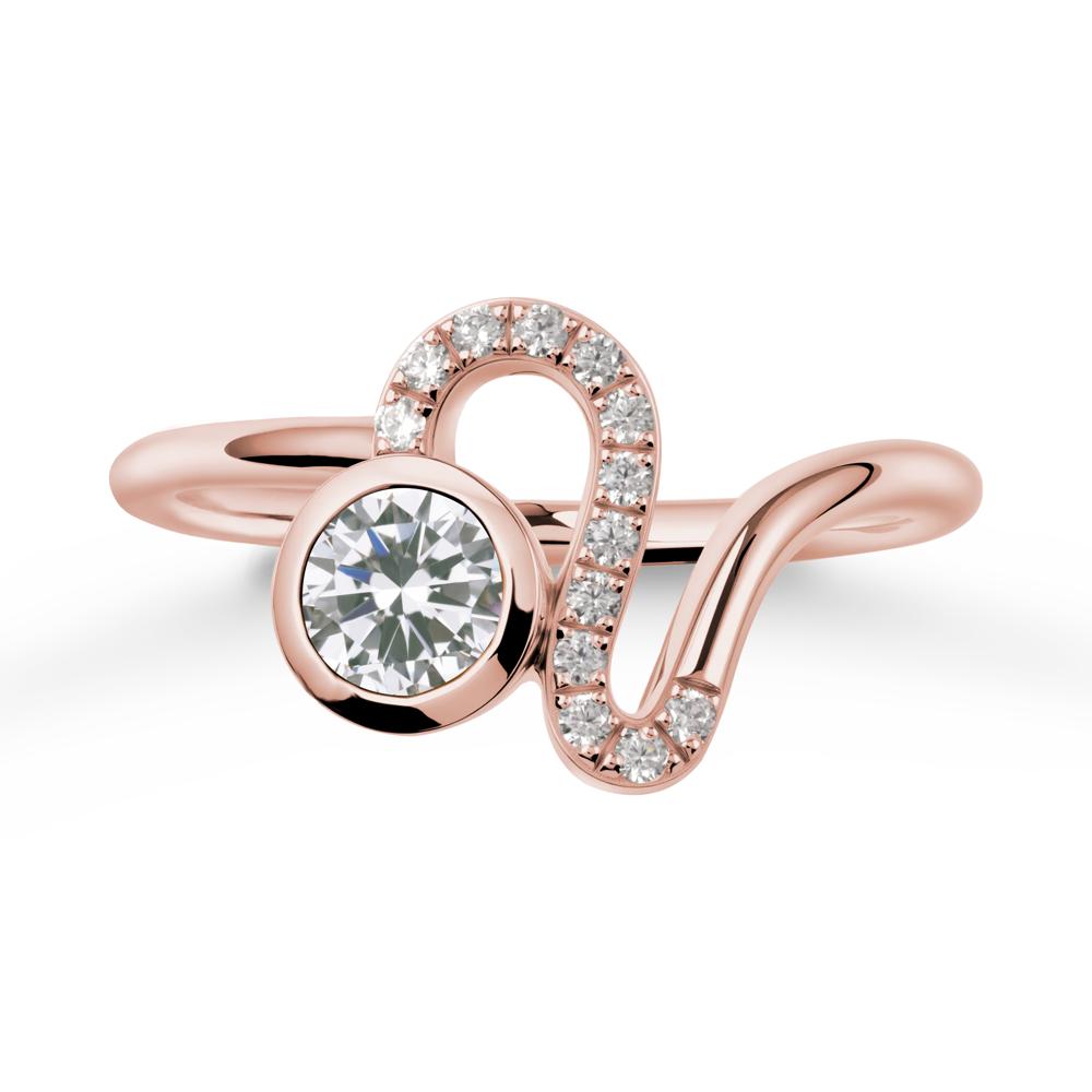 Bezel Round Cubic Zirconia Ring - LUO Jewelry #metal_18k rose gold