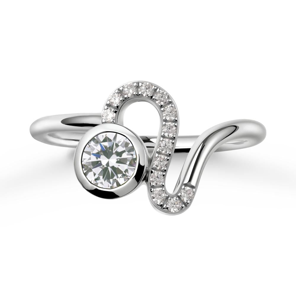 Bezel Round Cubic Zirconia Ring - LUO Jewelry #metal_sterling silver