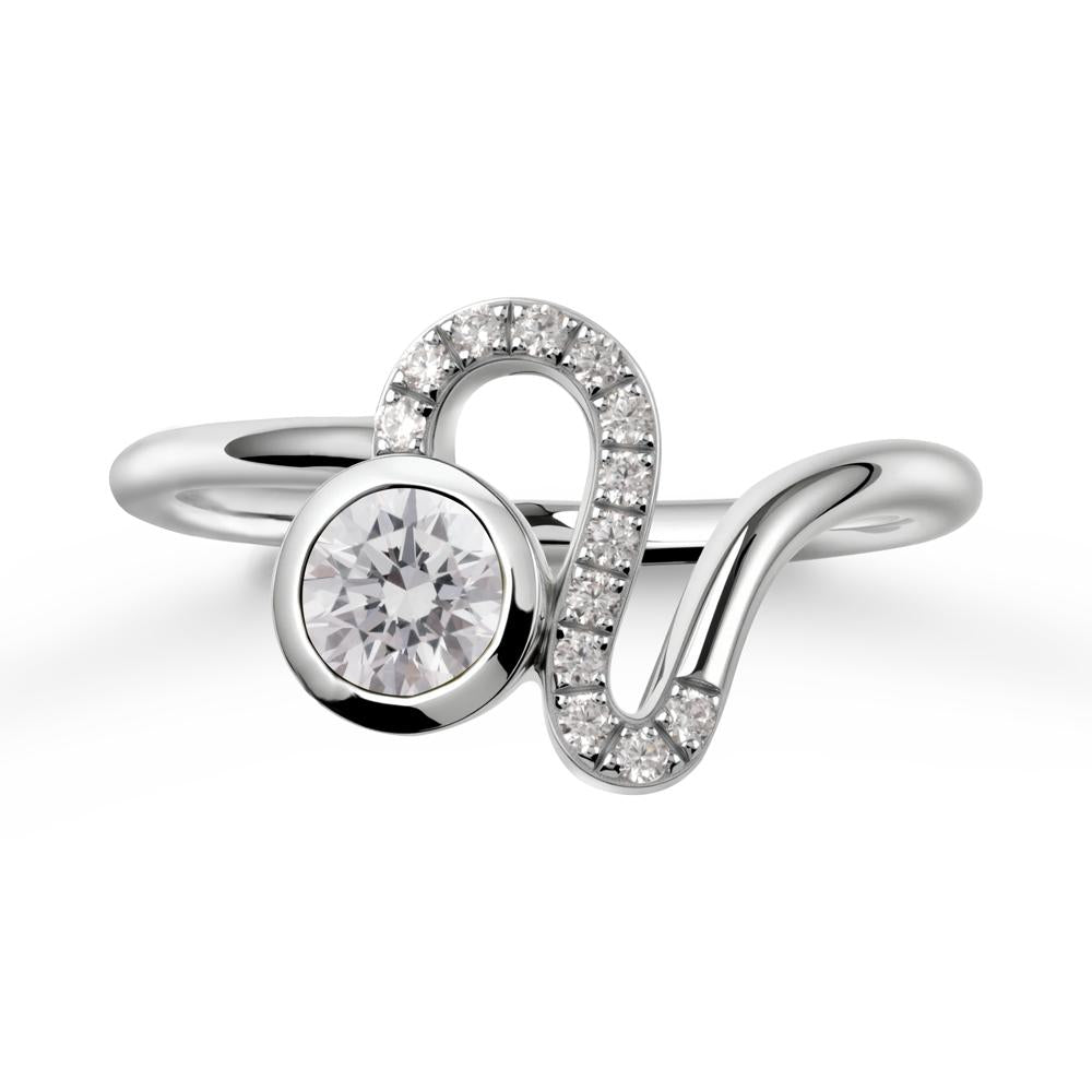 Leo Zodiac Diamond Ring-Generous & Passionate - LUO Jewelry #metal_18k white gold