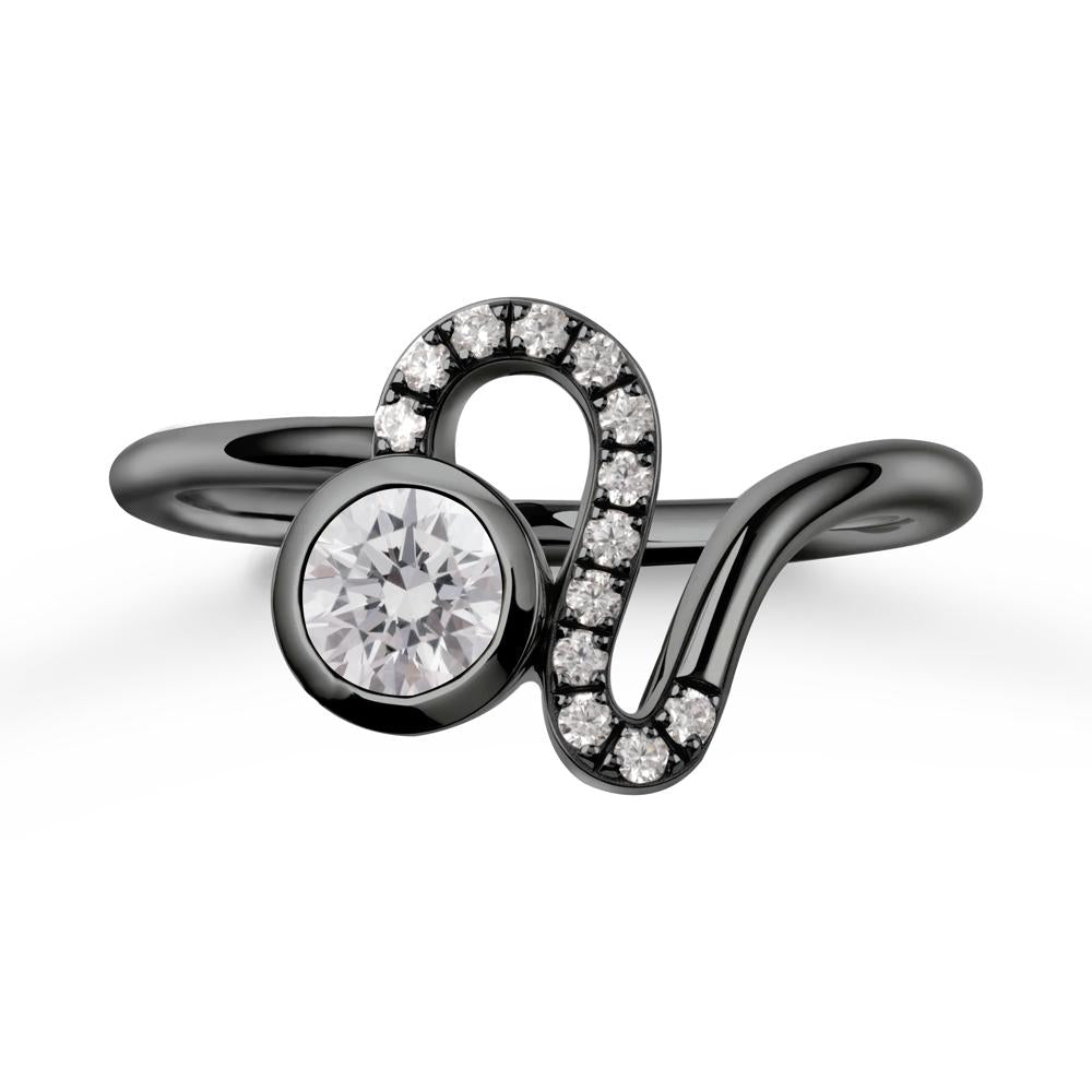 Leo Zodiac Diamond Ring-Generous & Passionate - LUO Jewelry #metal_black finish sterling silver
