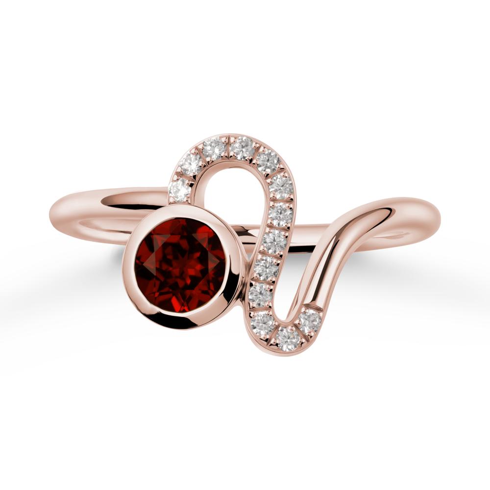 Leo Zodiac Garnet Ring-Generous & Passionate - LUO Jewelry #metal_14k rose gold