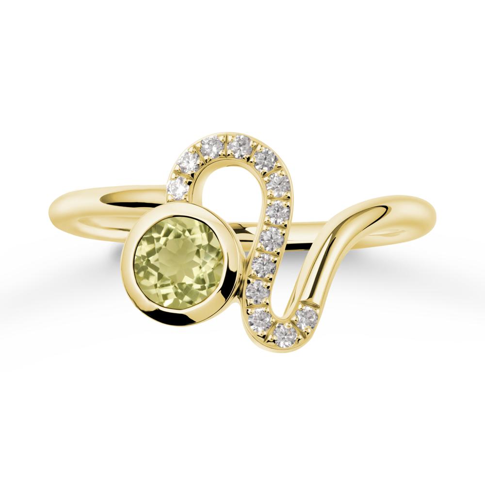 Leo Zodiac Lemon Quartz Ring-Generous & Passionate - LUO Jewelry #metal_18k yellow gold