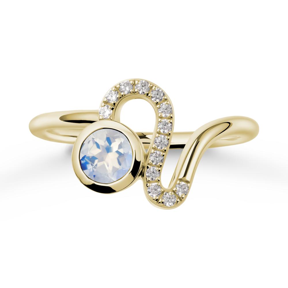 Leo Zodiac Moonstone Ring-Generous & Passionate - LUO Jewelry #metal_14k yellow gold
