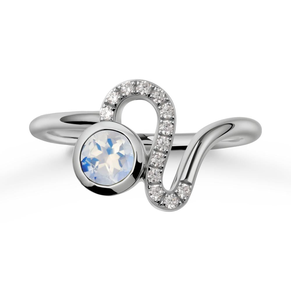 Leo Zodiac Moonstone Ring-Generous & Passionate - LUO Jewelry #metal_platinum