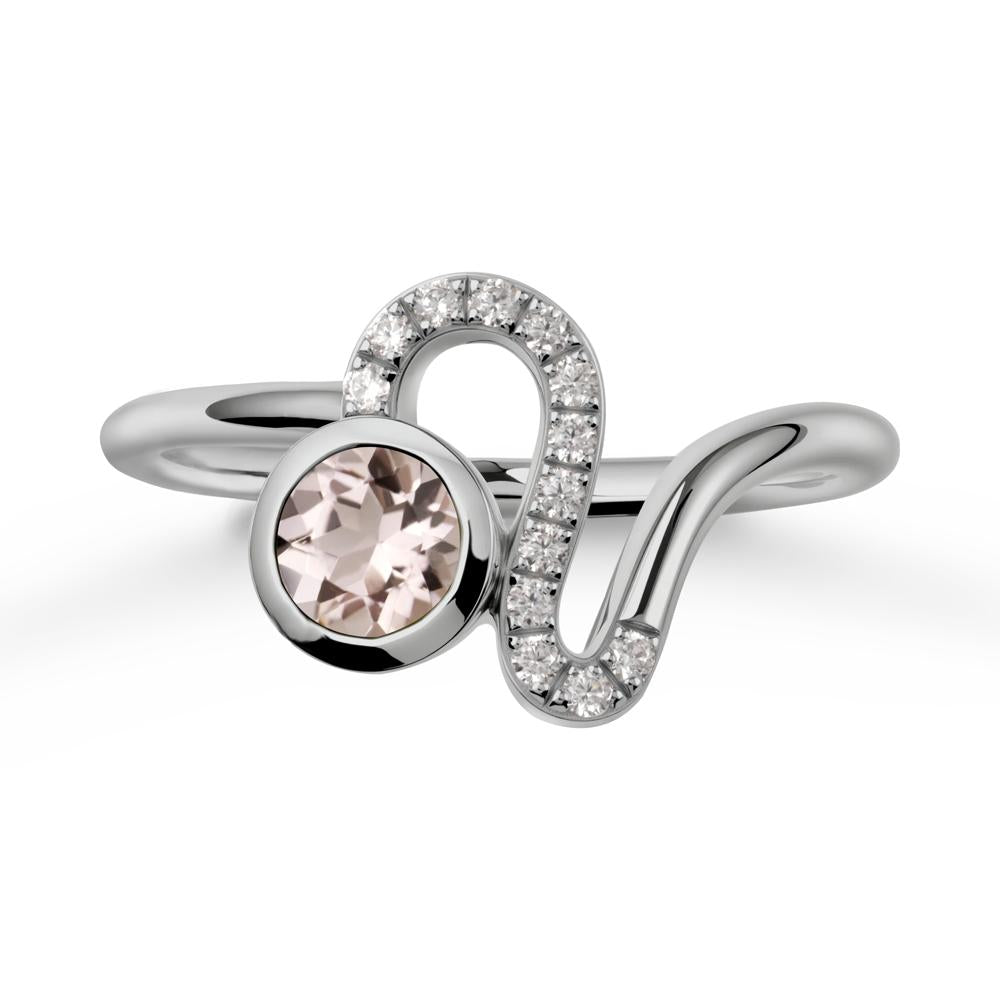 Leo Zodiac Round Morganite Ring - LUO Jewelry #metal_platinum