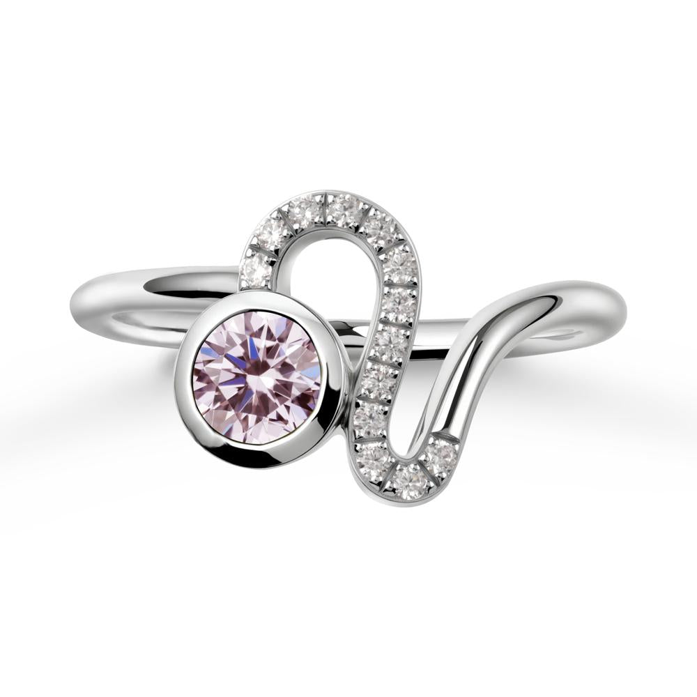 Leo Zodiac Pink Cubic Zirconia Ring-Generous & Passionate - LUO Jewelry #metal_sterling silver