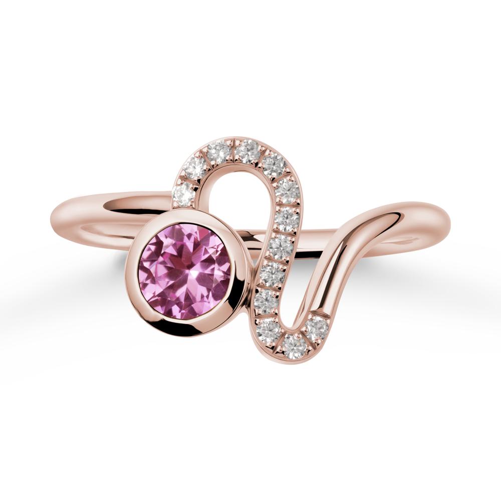 Leo Zodiac Pink Sapphire Ring-Generous & Passionate - LUO Jewelry #metal_14k rose gold
