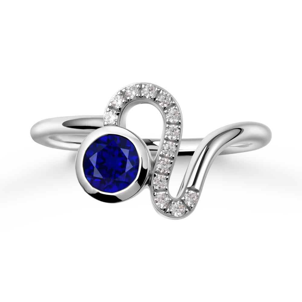 Leo Zodiac Sapphire Ring-Generous & Passionate - LUO Jewelry #metal_14k white gold