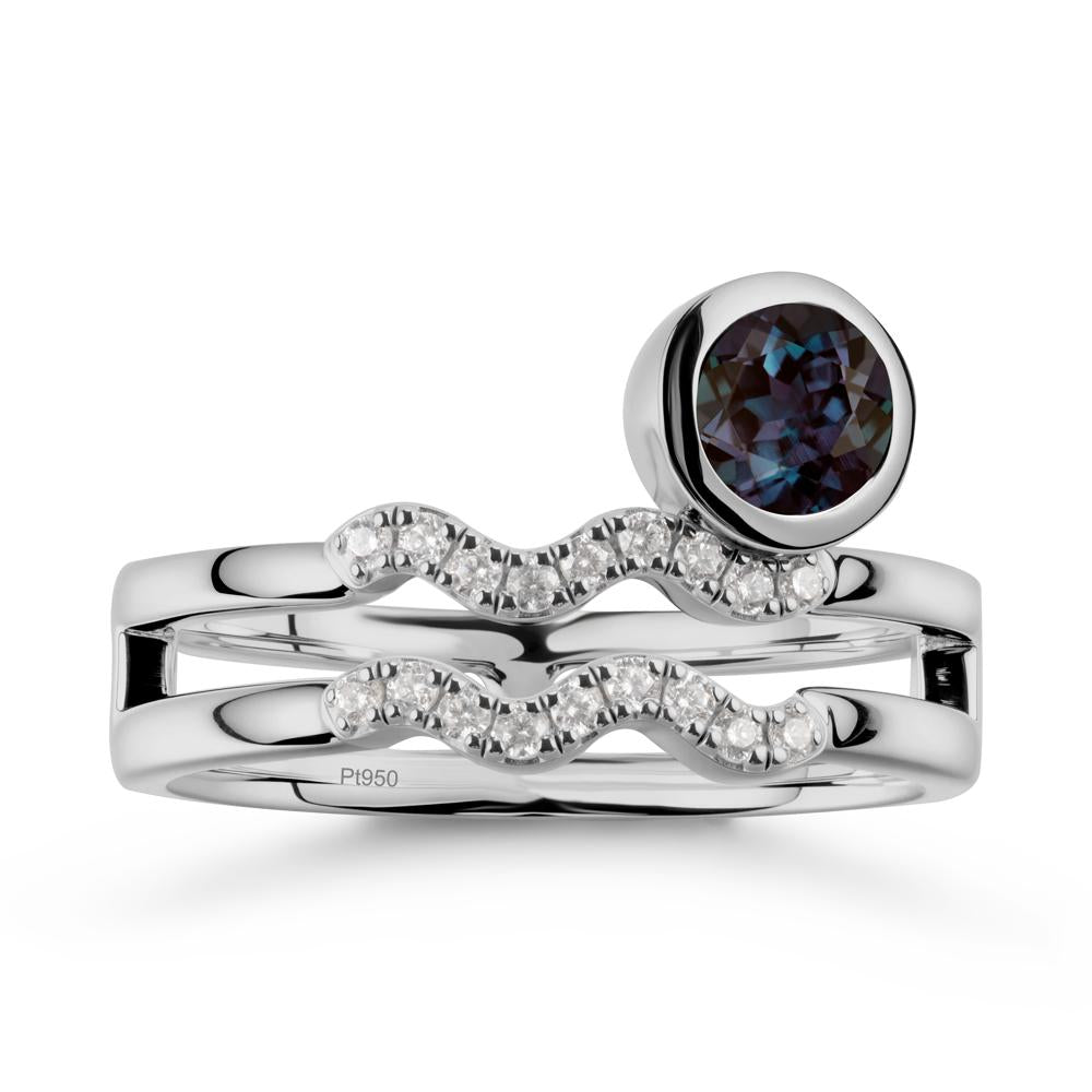Aquarius Zodiac Alexandrite Ring -Innovative and Unique - LUO Jewelry #metal_platinum