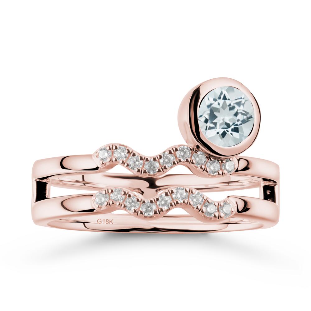 Aquarius Zodiac Aquamarine Ring -Innovative and Unique - LUO Jewelry #metal_18k rose gold