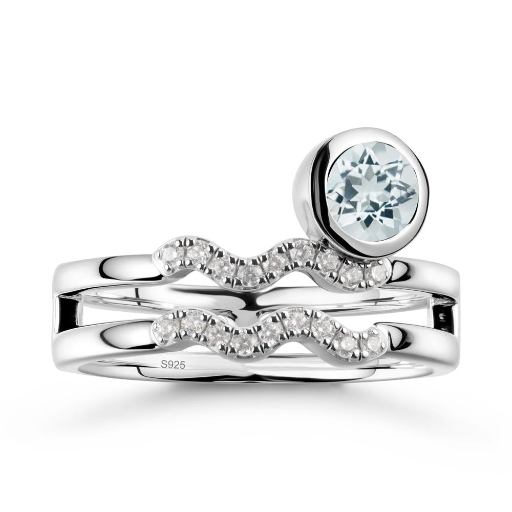 Aquarius Zodiac Aquamarine Ring -Innovative and Unique - LUO Jewelry #metal_sterling silver