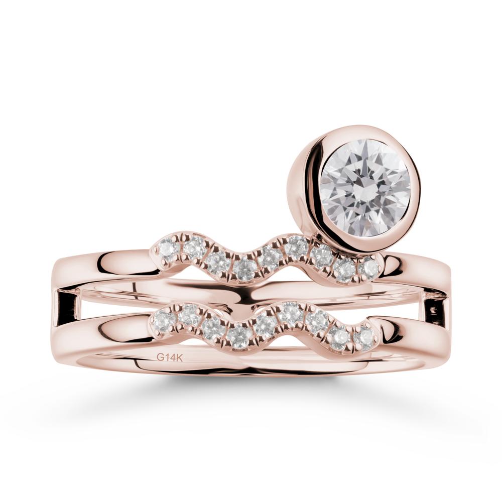 Aquarius Zodiac Diamond Ring -Innovative and Unique - LUO Jewelry #metal_14k rose gold