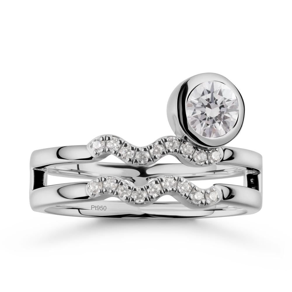 Aquarius Zodiac Diamond Ring -Innovative and Unique - LUO Jewelry #metal_platinum