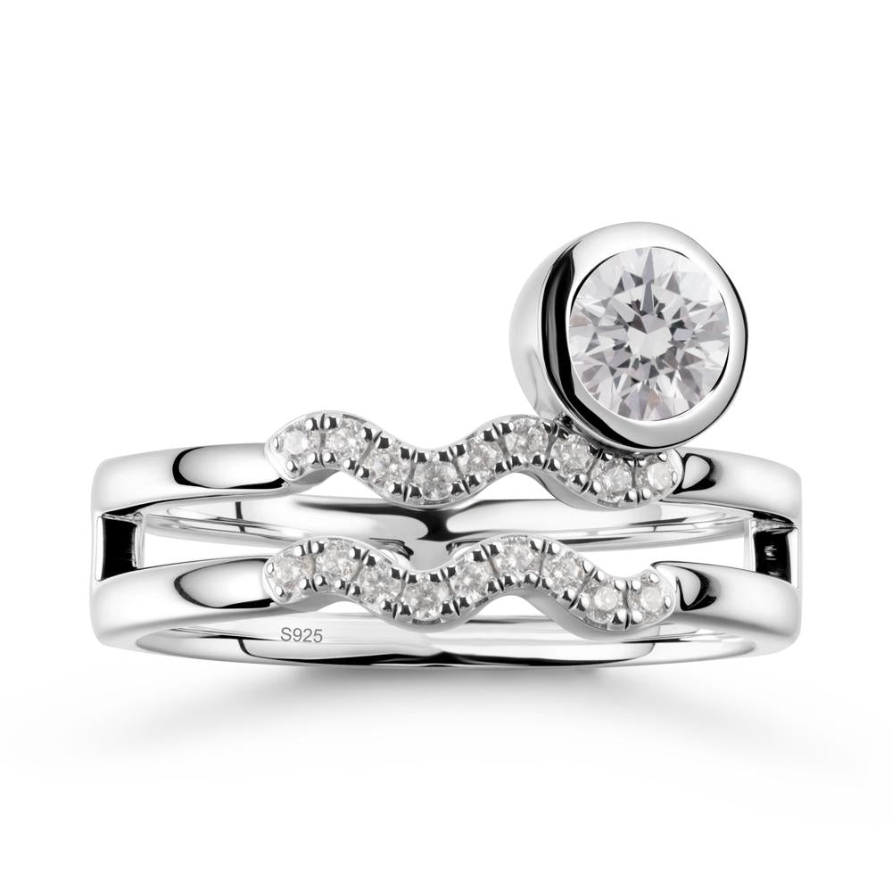 Aquarius Zodiac Diamond Ring -Innovative and Unique - LUO Jewelry #metal_sterling silver