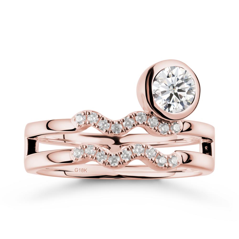 Aquarius Zodiac Moissanite Ring -Innovative and Unique - LUO Jewelry #metal_18k rose gold