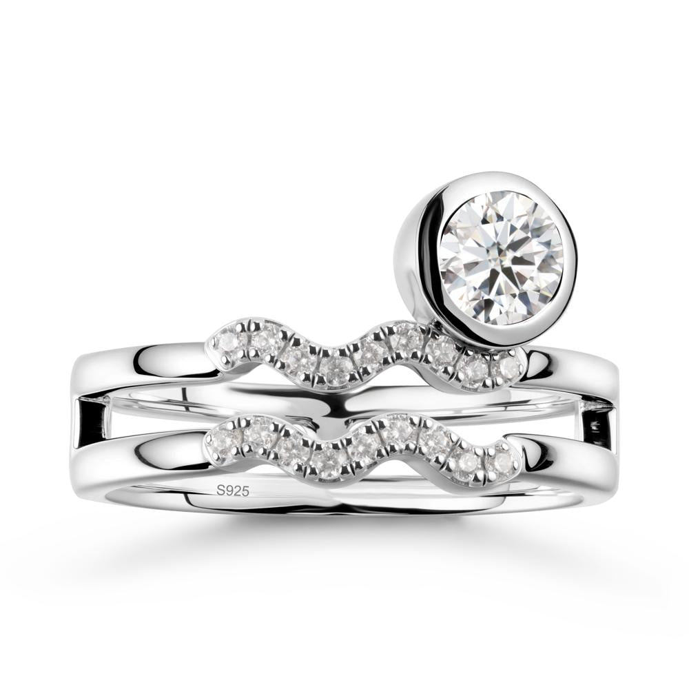 Aquarius Zodiac Moissanite Ring -Innovative and Unique - LUO Jewelry #metal_sterling silver