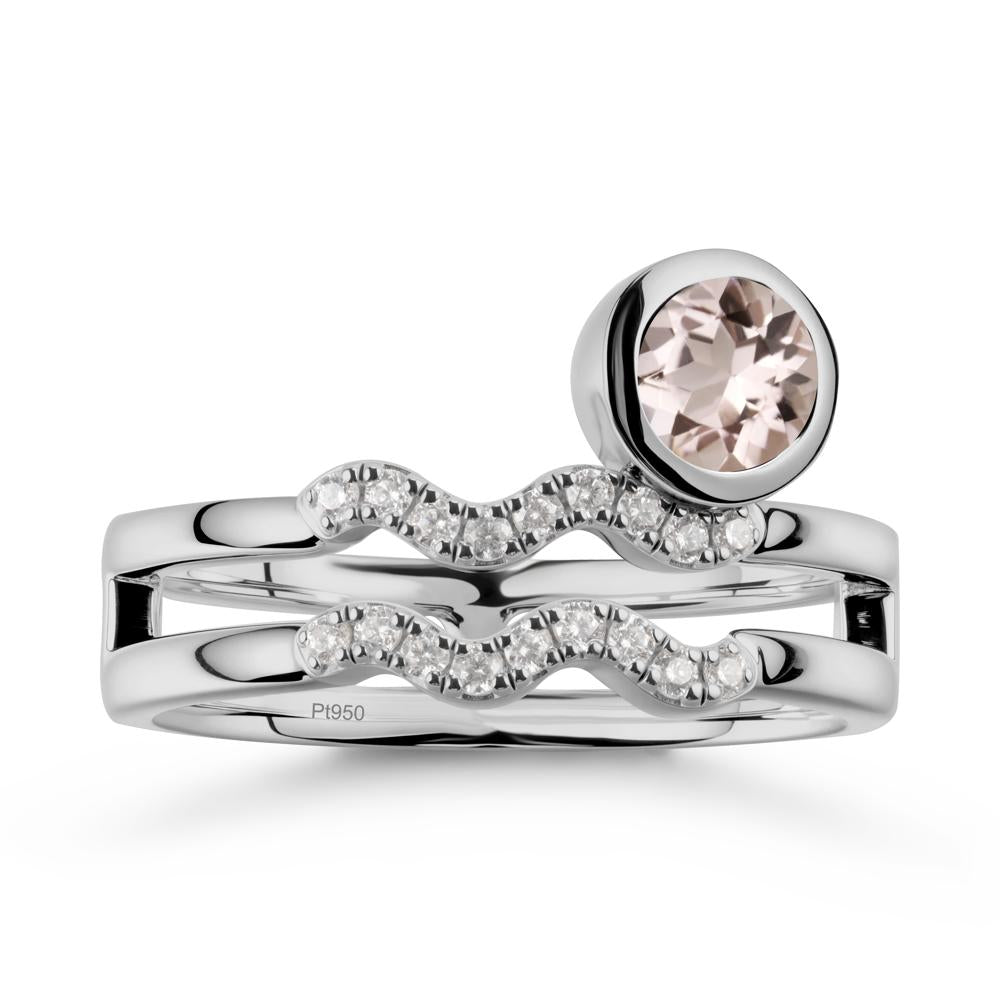 Aquarius Zodiac Morganite Ring -Innovative and Unique - LUO Jewelry #metal_platinum