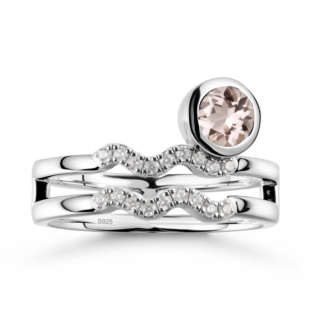 Aquarius Zodiac Morganite Ring -Innovative and Unique - LUO Jewelry #metal_sterling silver