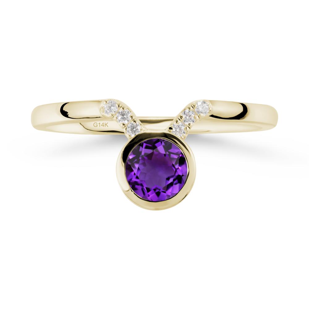 Taurus Zodiac Amethyst Ring - LUO Jewelry #metal_14k yellow gold