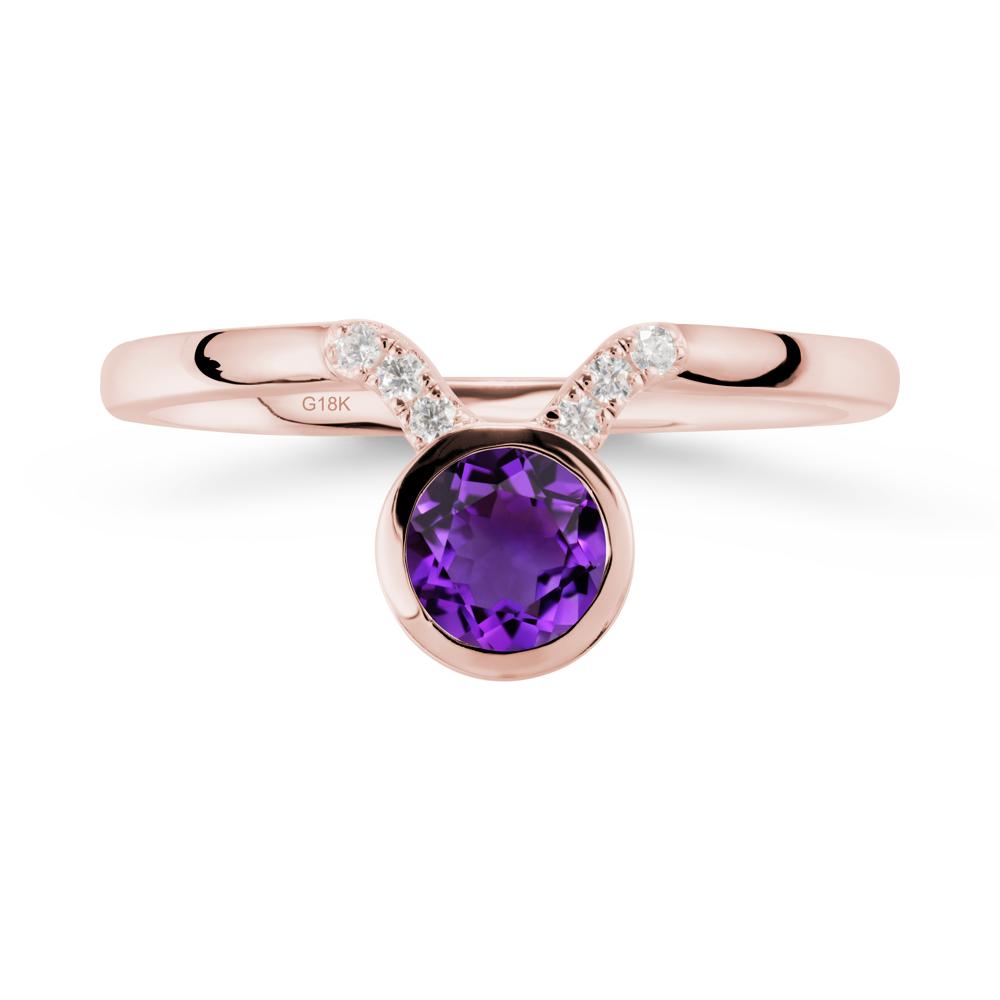 Taurus Zodiac Amethyst Ring - LUO Jewelry #metal_18k rose gold