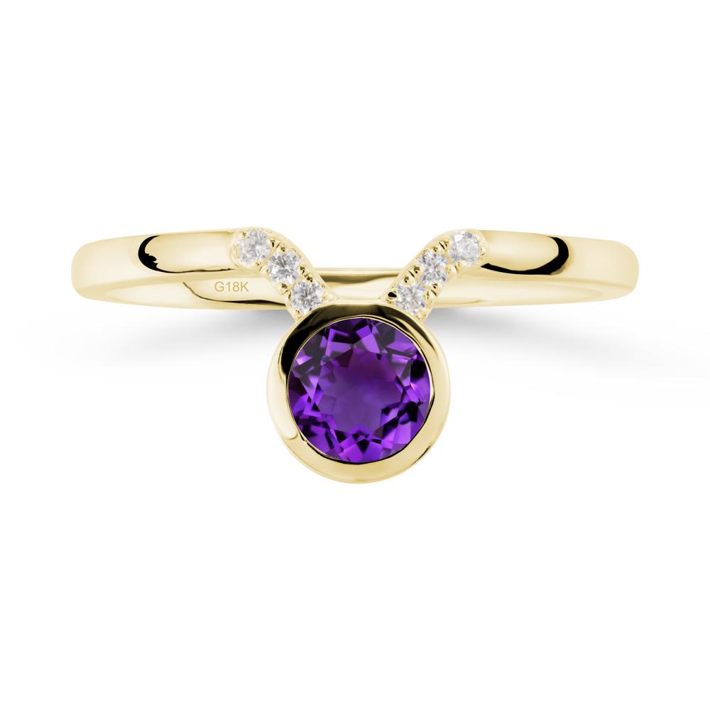 Taurus Zodiac Amethyst Ring - LUO Jewelry #metal_18k yellow gold