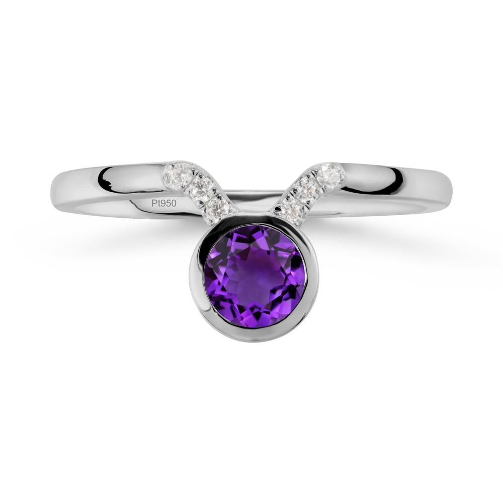 Taurus Zodiac Amethyst Ring - LUO Jewelry #metal_platinum