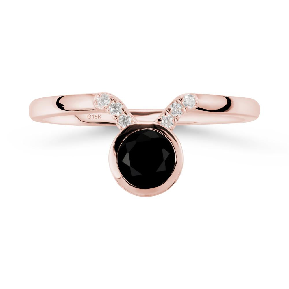 Taurus Zodiac Black Spinel Ring - LUO Jewelry #metal_18k rose gold