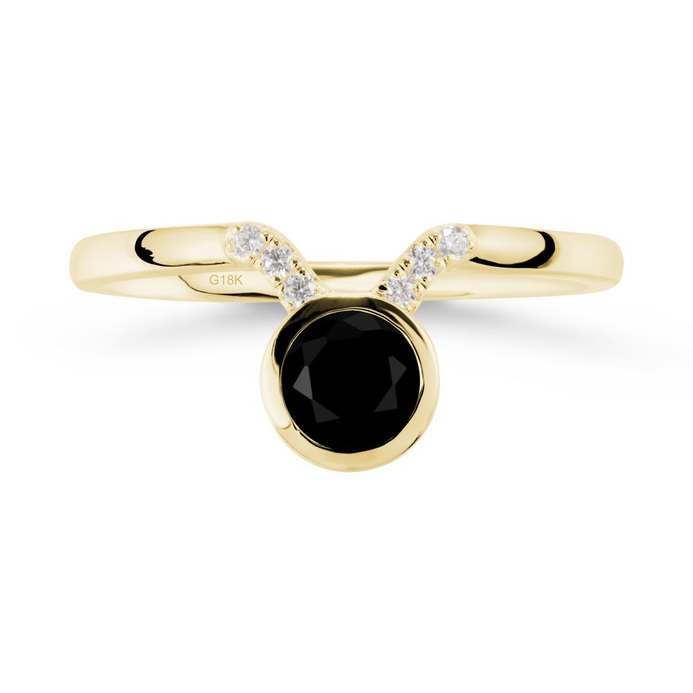 Taurus Zodiac Black Spinel Ring - LUO Jewelry #metal_18k yellow gold