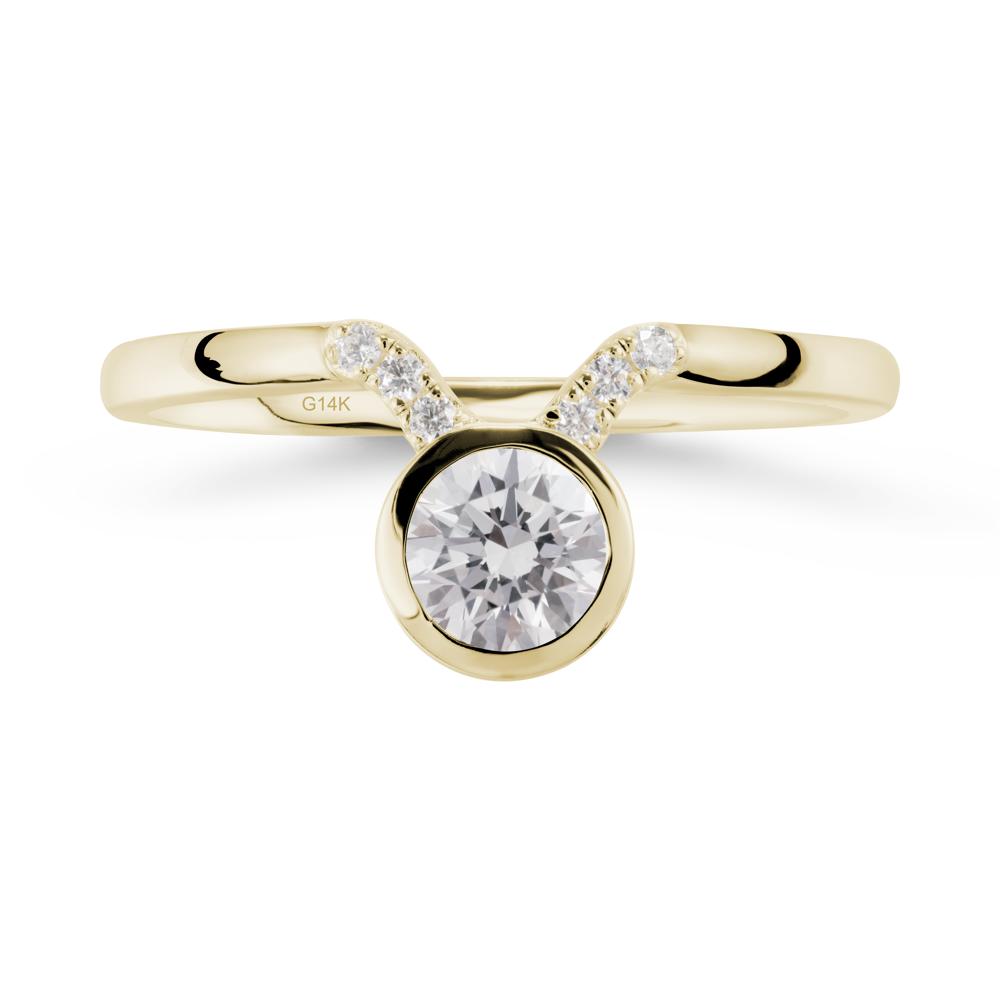 Round Diamond Taurus Zodiac Ring-Sensual & Loyal - LUO Jewelry #metal_14k yellow gold