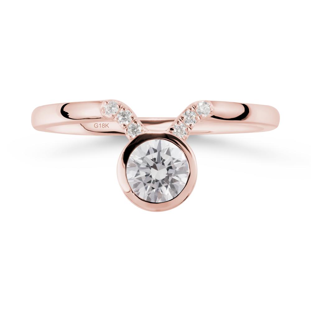 Round Diamond Taurus Zodiac Ring-Sensual & Loyal - LUO Jewelry #metal_18k rose gold