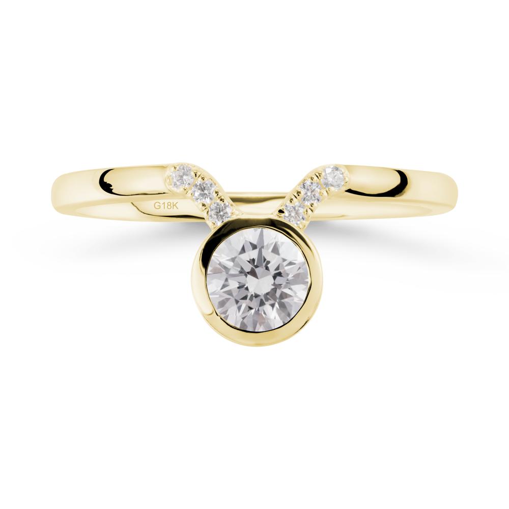 Round Diamond Taurus Zodiac Ring-Sensual & Loyal - LUO Jewelry #metal_18k yellow gold