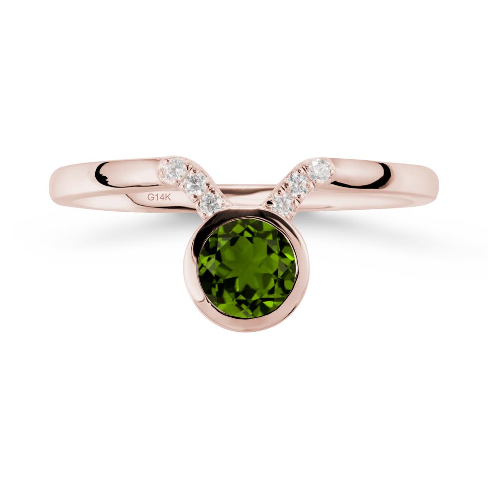 Taurus Zodiac Diopside Ring - LUO Jewelry #metal_14k rose gold